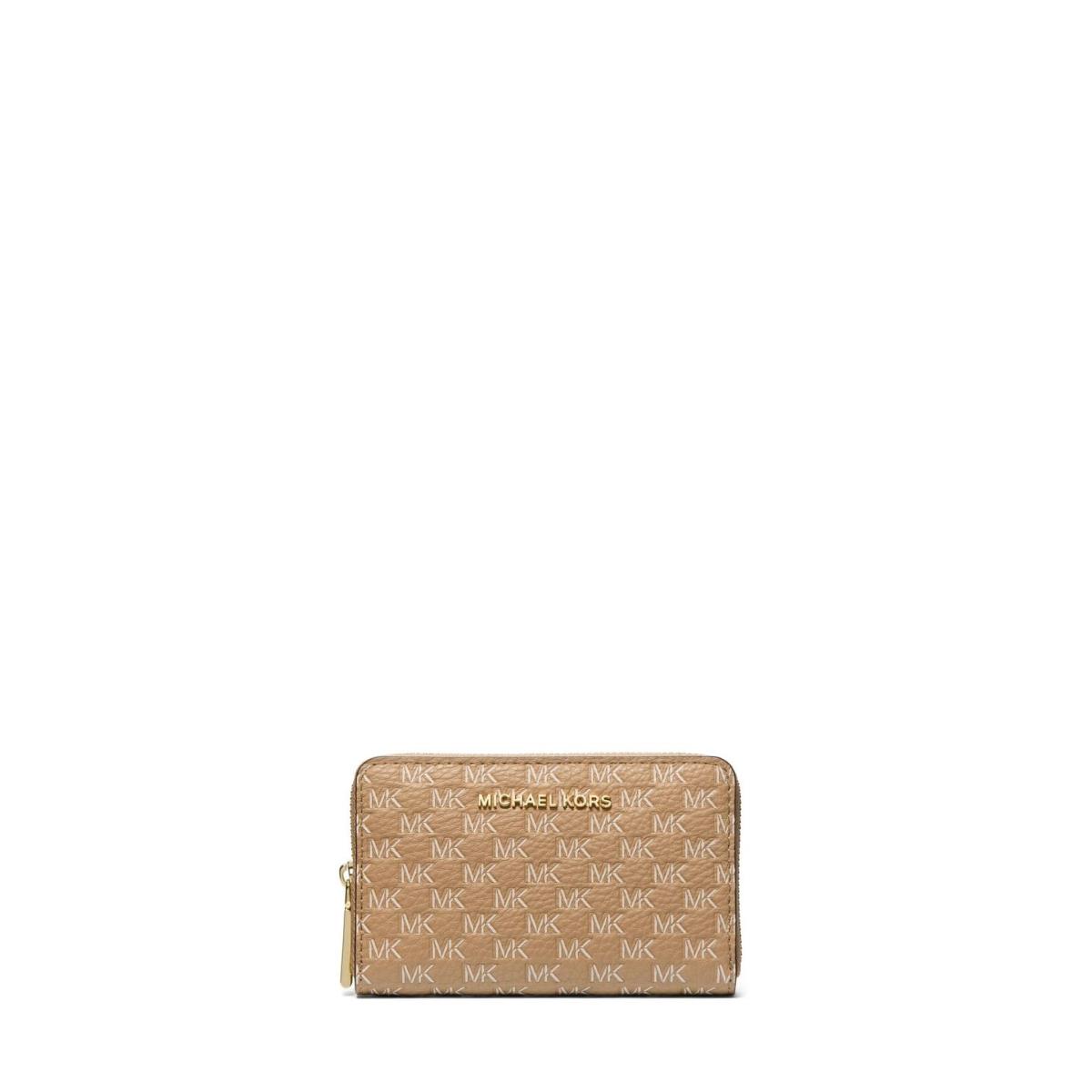 Michael Kors Jet Set Small Zip Around Card Case Camel One Size