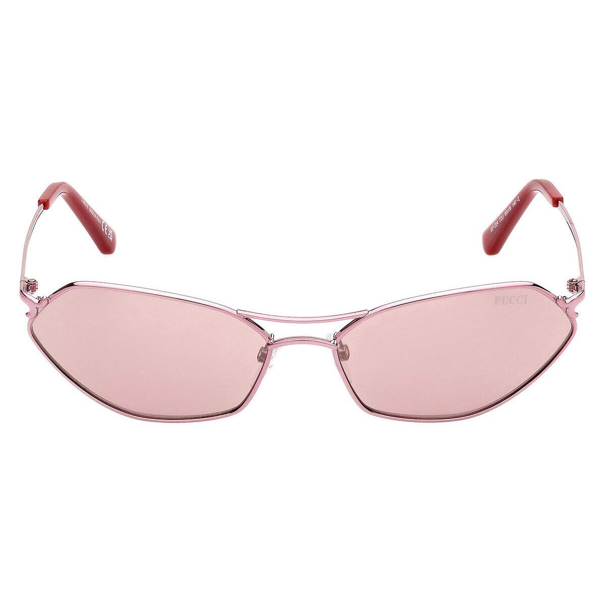 Emilio Pucci EP0224 Sunglasses Women Shiny Light Pink 60mm