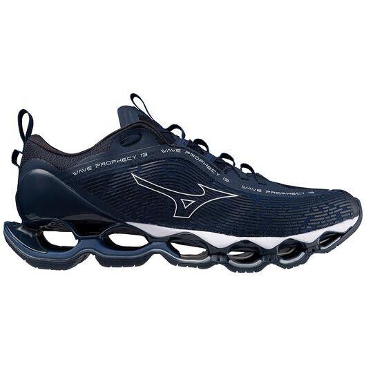 Mizuno Men`s Wave Prophecy 13 Running Shoe - Color: Navy Peony-white - 11.5