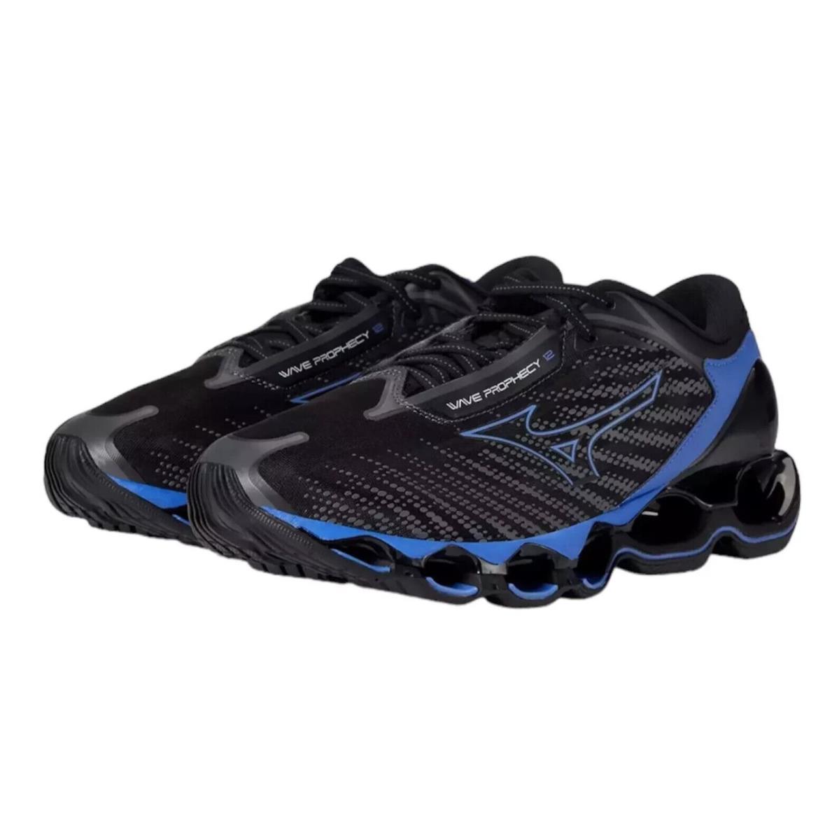 Mizuno Men`s Wave Prophecy 12 Running Shoe - Black/blue - 12