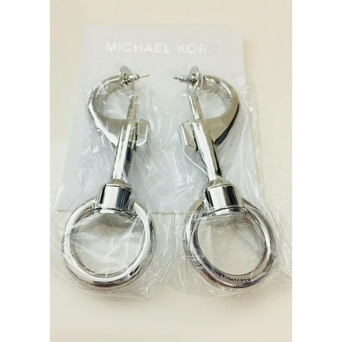 Michael Kors Earrings Silver Tone SS Clips Runway MKJ6868 MKJ6868040