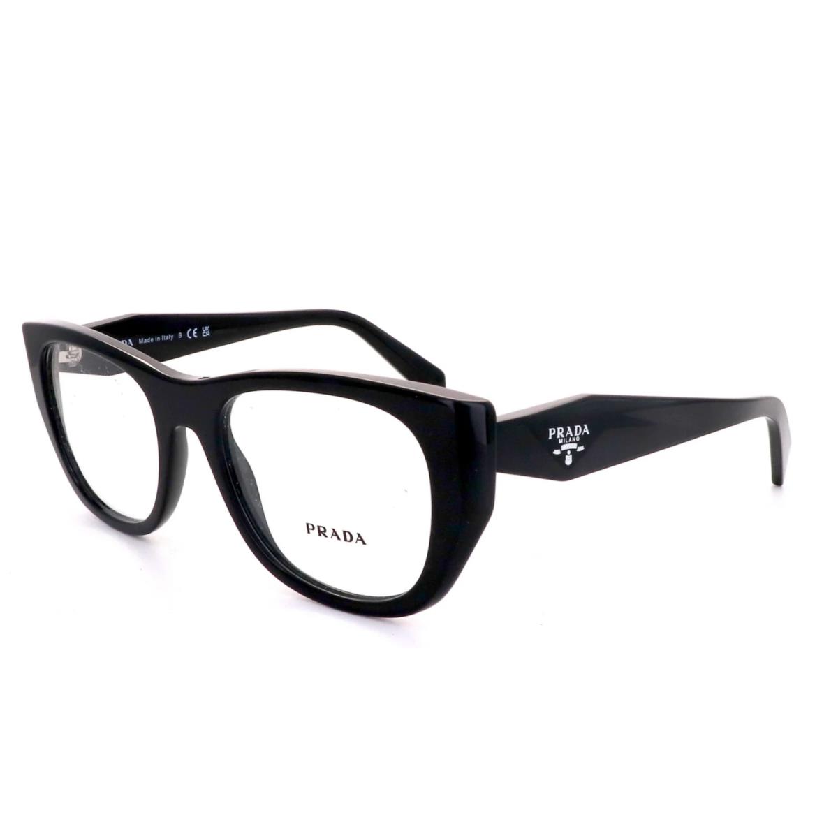 Prada Reading Glasses Vpr A18 16K-1O1 52-19 145 Black Cat Eye Frames Readers