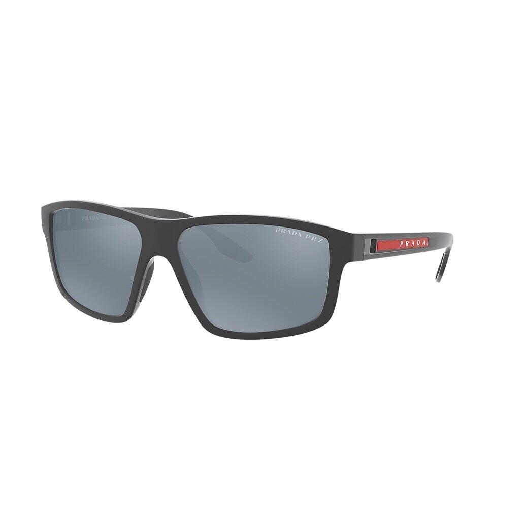 Prada Linea Rossa PS 02XS UFK07H Polarized Silver Mirror Grey Lens Sunglasses - Frame: Grey Rubber, Lens: Grey Silver Mirror