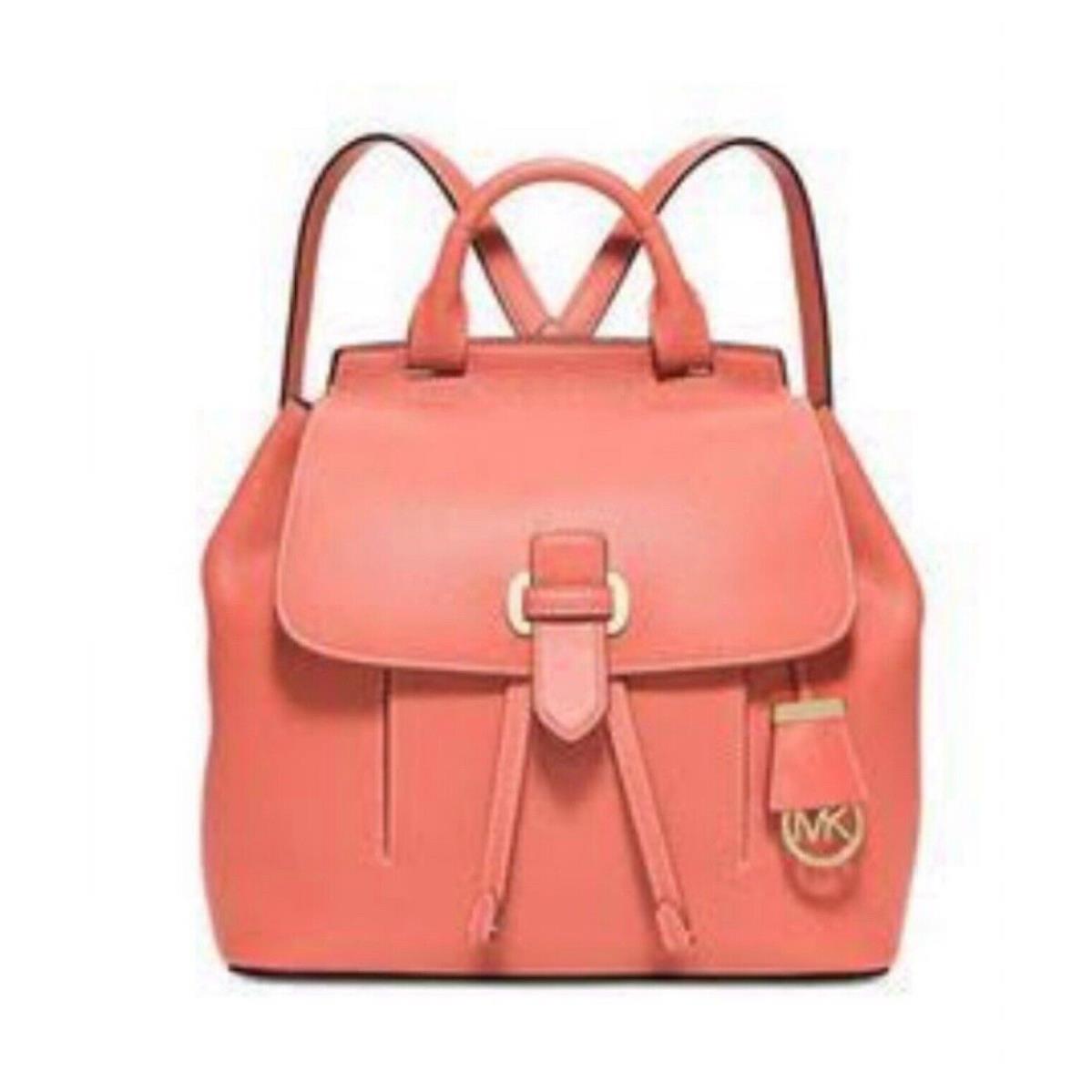 Michael Kors Romy Medium Leather Backpack Pink Grapefruit