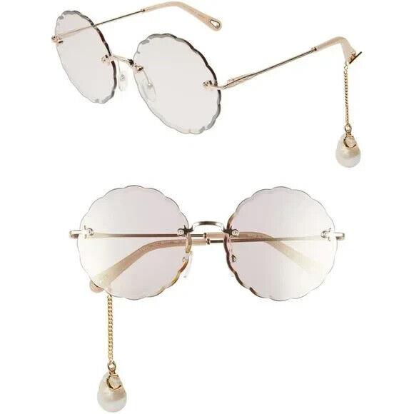 Chloé Chlo Tally 57MM Diamond Shape Gold Frame Grey Brown Multi Gradient Sunglass