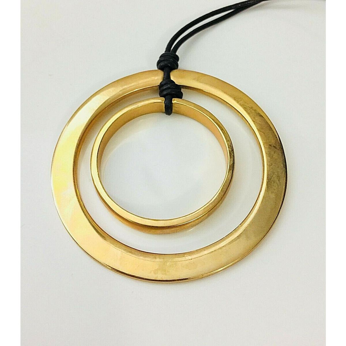 Michael Kors Necklace Gold SS Round Pendant Cord MKJ2222 MKJ2222710