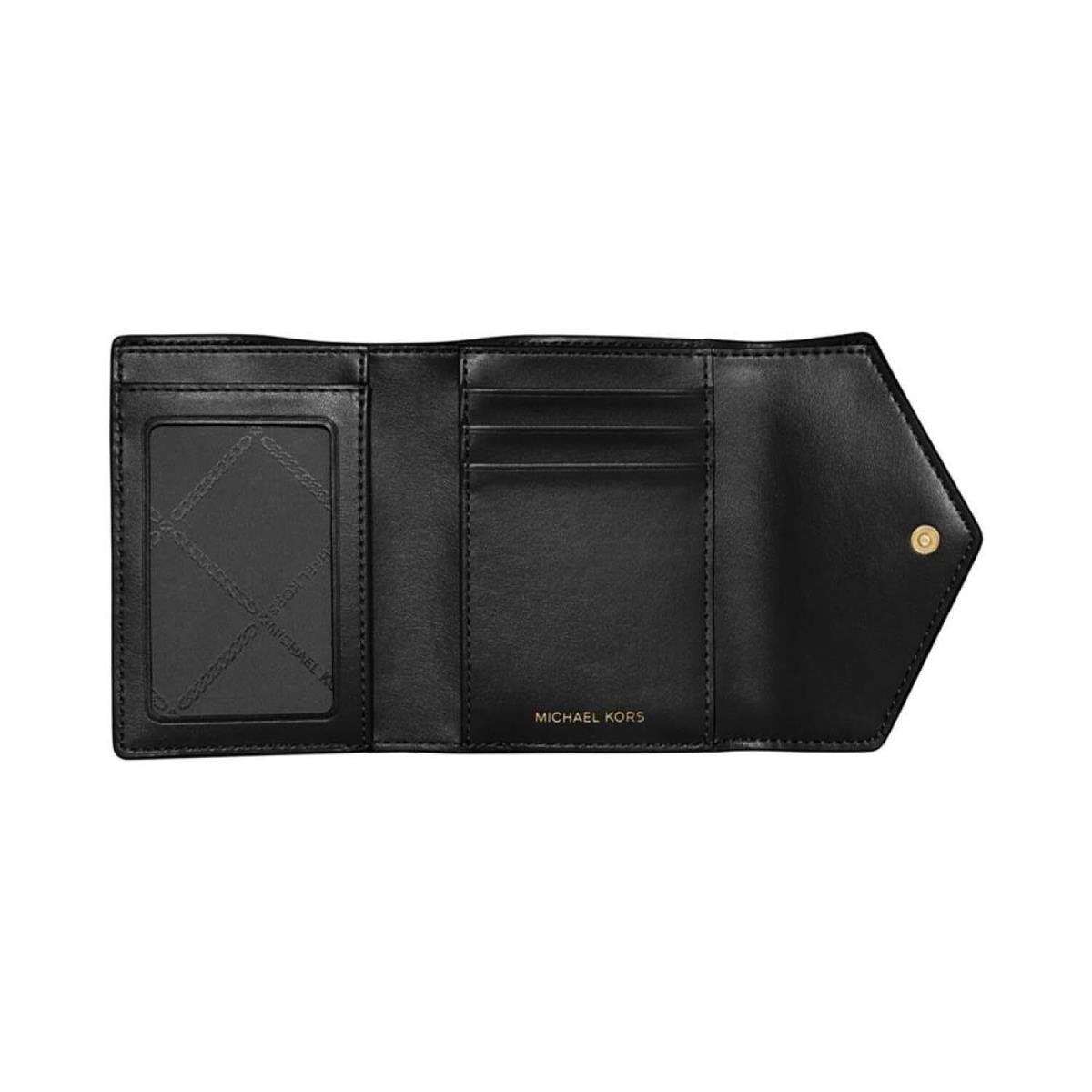 Michael Kors Womens Greenwich Medium Envelope Wallets Trifold Black One Size