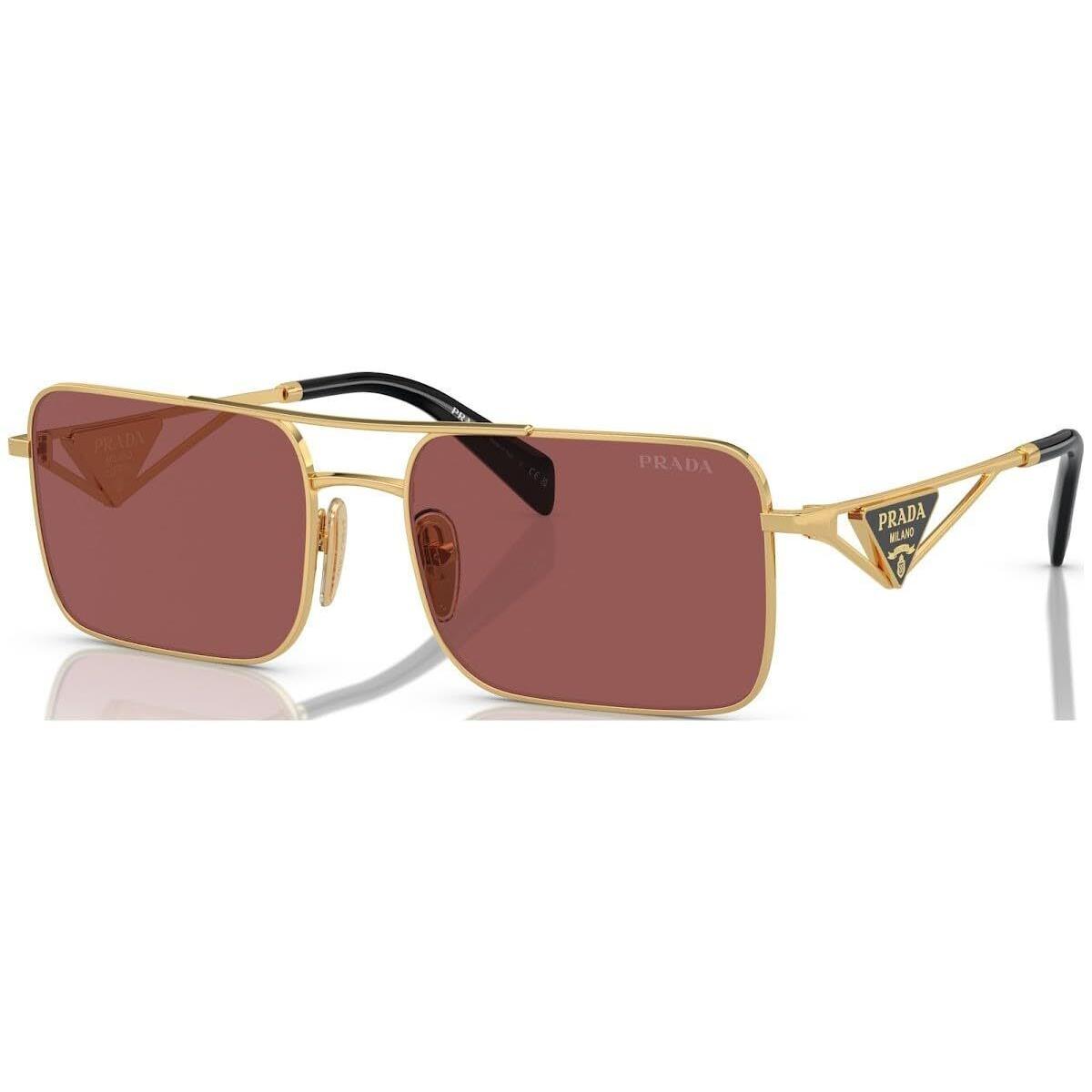 Prada Sunglasses PRA52S 5AK08S 56mm Gold / Dark Violet Lens