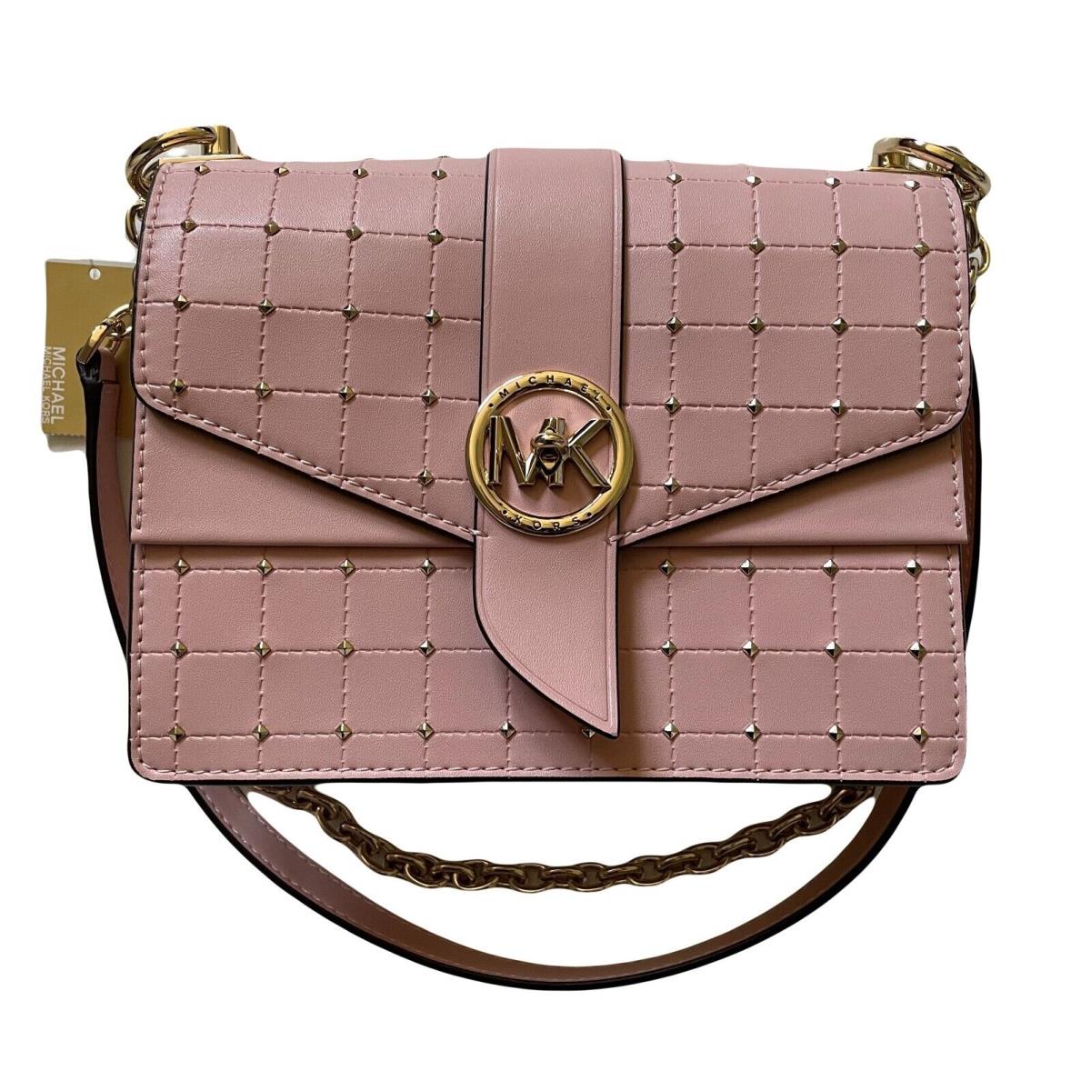 Michael Kors Greenwich Studded Smokey Rose Shoulder Bag