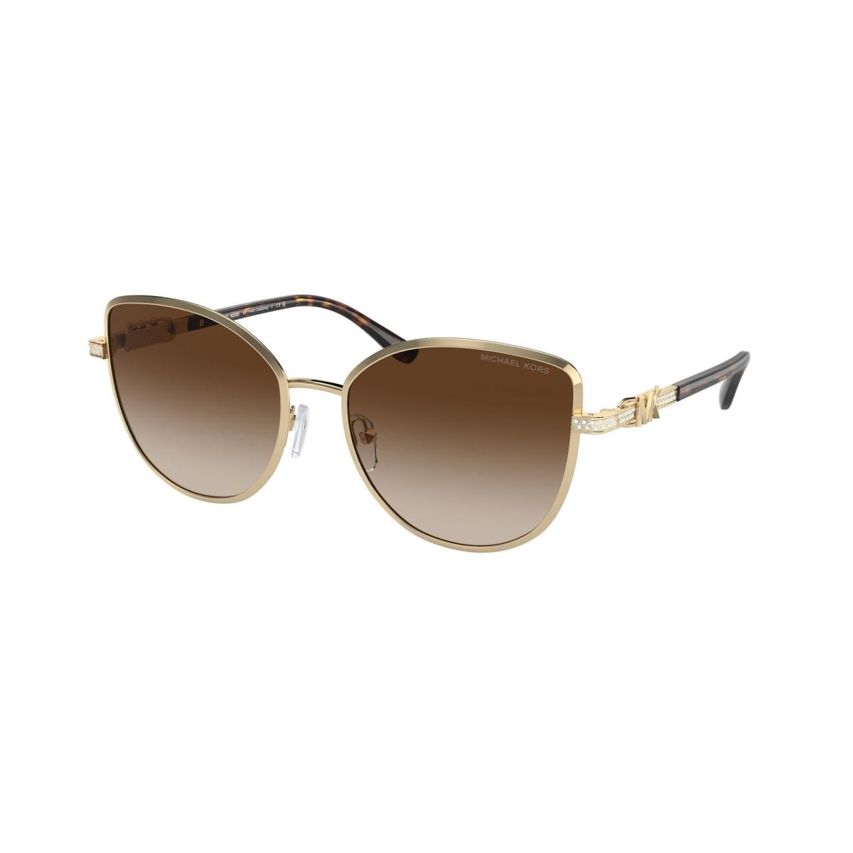 Michael Kors MK1144B 101413 Catalonia Shiny Gold Brown 56 mm Women`s Sunglasses