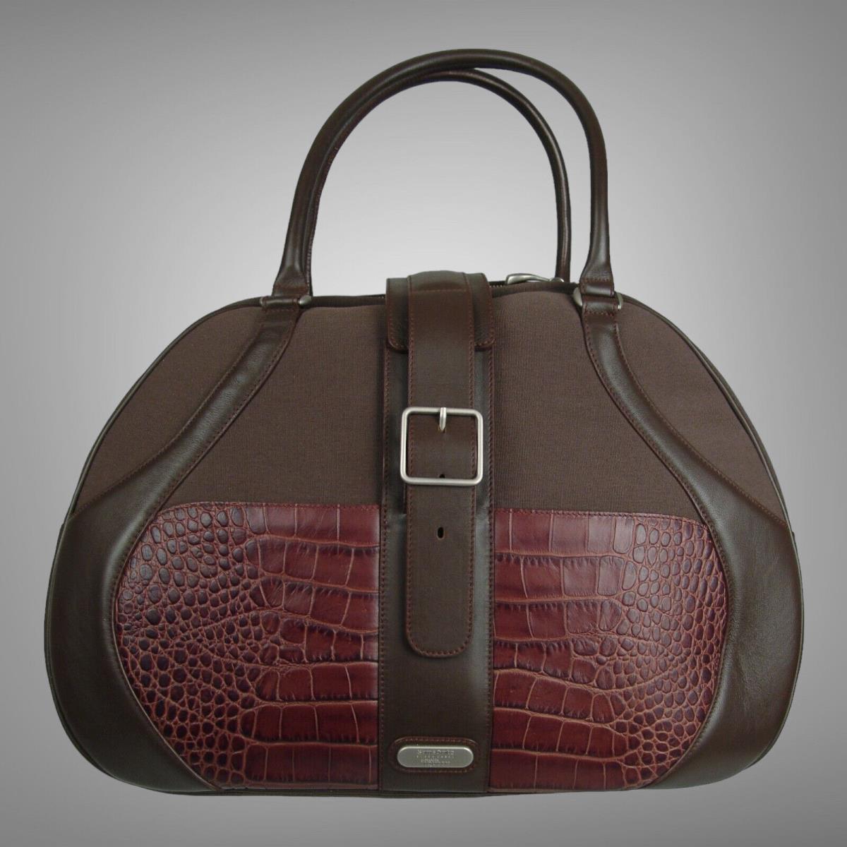 Samsonite Black Label Brown Mcqueen Women`s Boarding Bag Leather Canvas