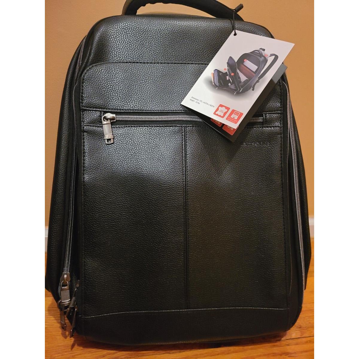 Samsonite Classic Leather - Notebook Carrying Backpack - 15.6 - Black