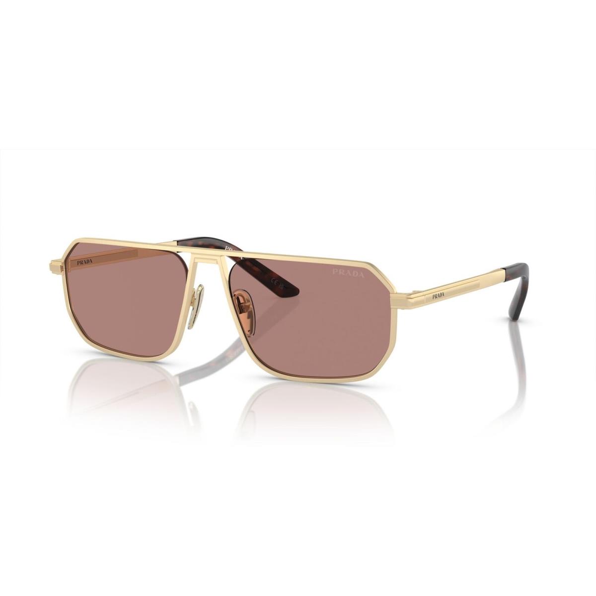 Prada Sunglasses PRA53S VAF10D 59mm Matte Pale Gold / Light Brown Lens