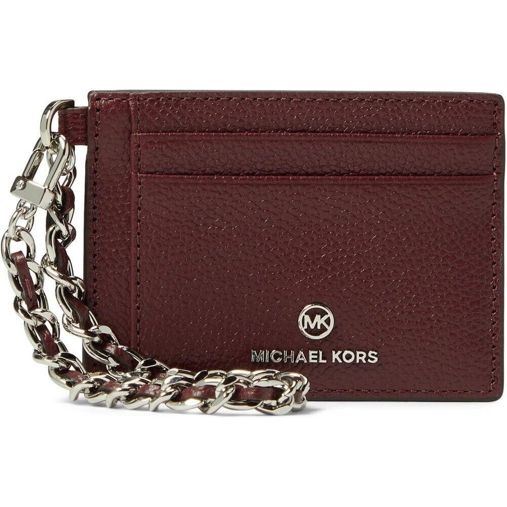 Michael Kors Jet Set Charm Small Id Chain Card Holder Merlot One Size