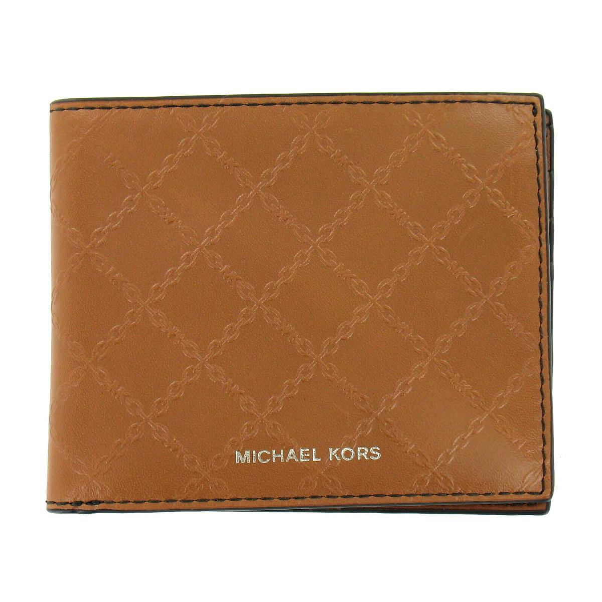 Michael Kors Andy Mens Leatehr Slim Billfold Bi-fold Wallet Luggage