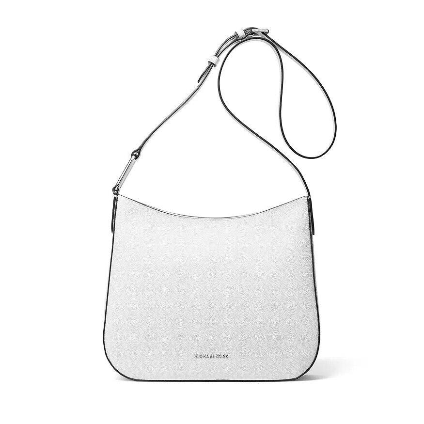 Michael Kors Kensington Signature Logo Large Crossbody Optic White