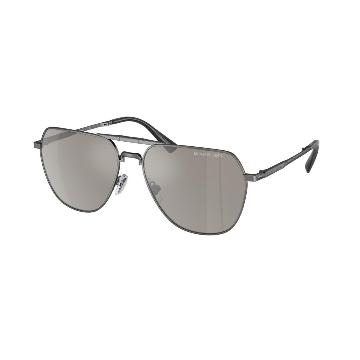 Michael Kors MK1156 10026G Keswick Gunmetal Silver Mirror 59 mm Men`s Sunglasses