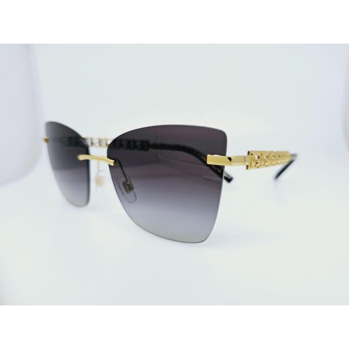 Dolce Gabbana Sunglasses DG2289 02/8G 59MM Gold Black Frame Grey Gradient Lens