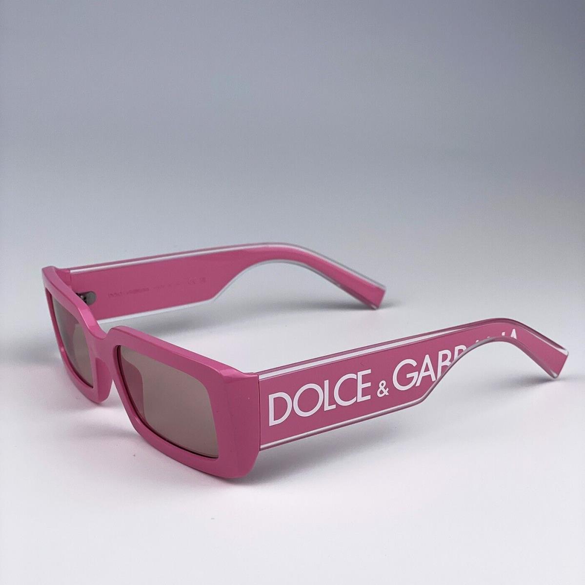 Dolce Gabbana D G DG6187 3262/5 Light Pink Mirror Silver Rectangle Women Sunglasses