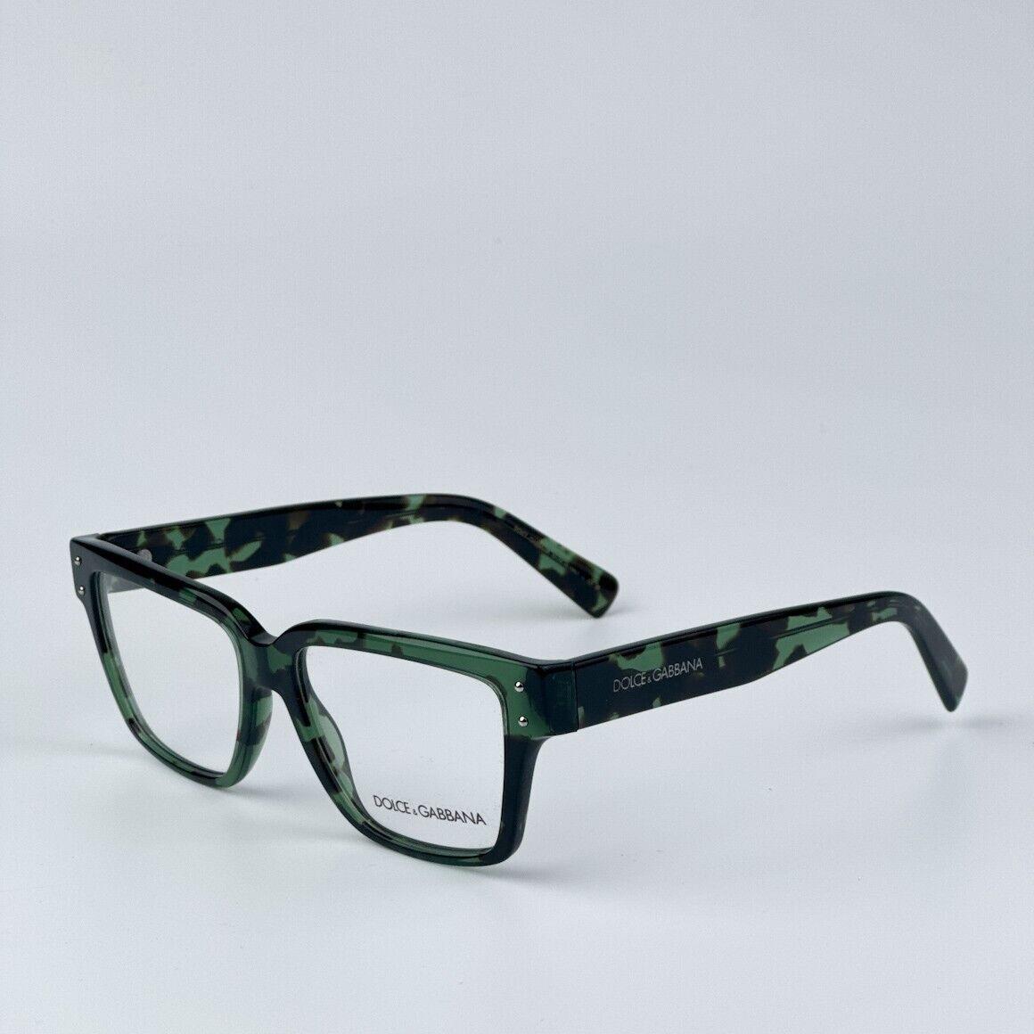 Dolce Gabbana D&g DG3383 3432 D G DG3383 3432 Havana Green Square Men Eyeglasses