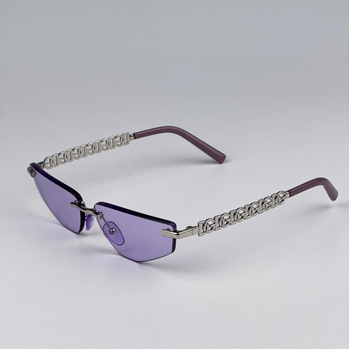 Dolce Gabbana D&g DG2301 05 D G DG2301 05/1A Essentials Lilac Light Violet Silver Rimless Sunglasses