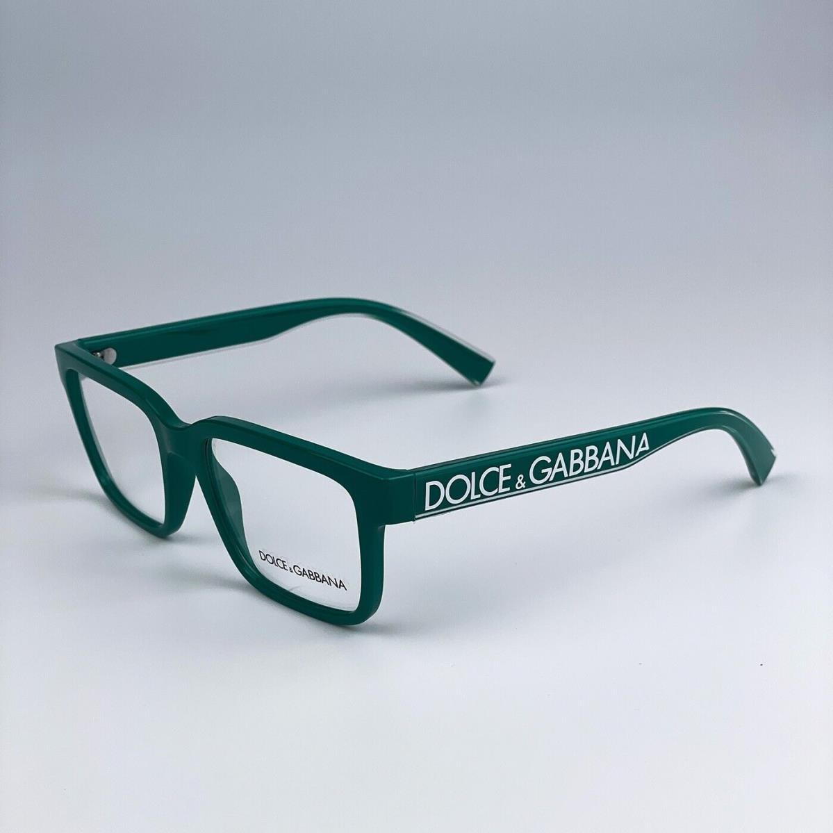 Dolce Gabbana D&g DG5102 3311 D G DG5102 3311 Crystal Green Rectangle Unisex Eyeglasses