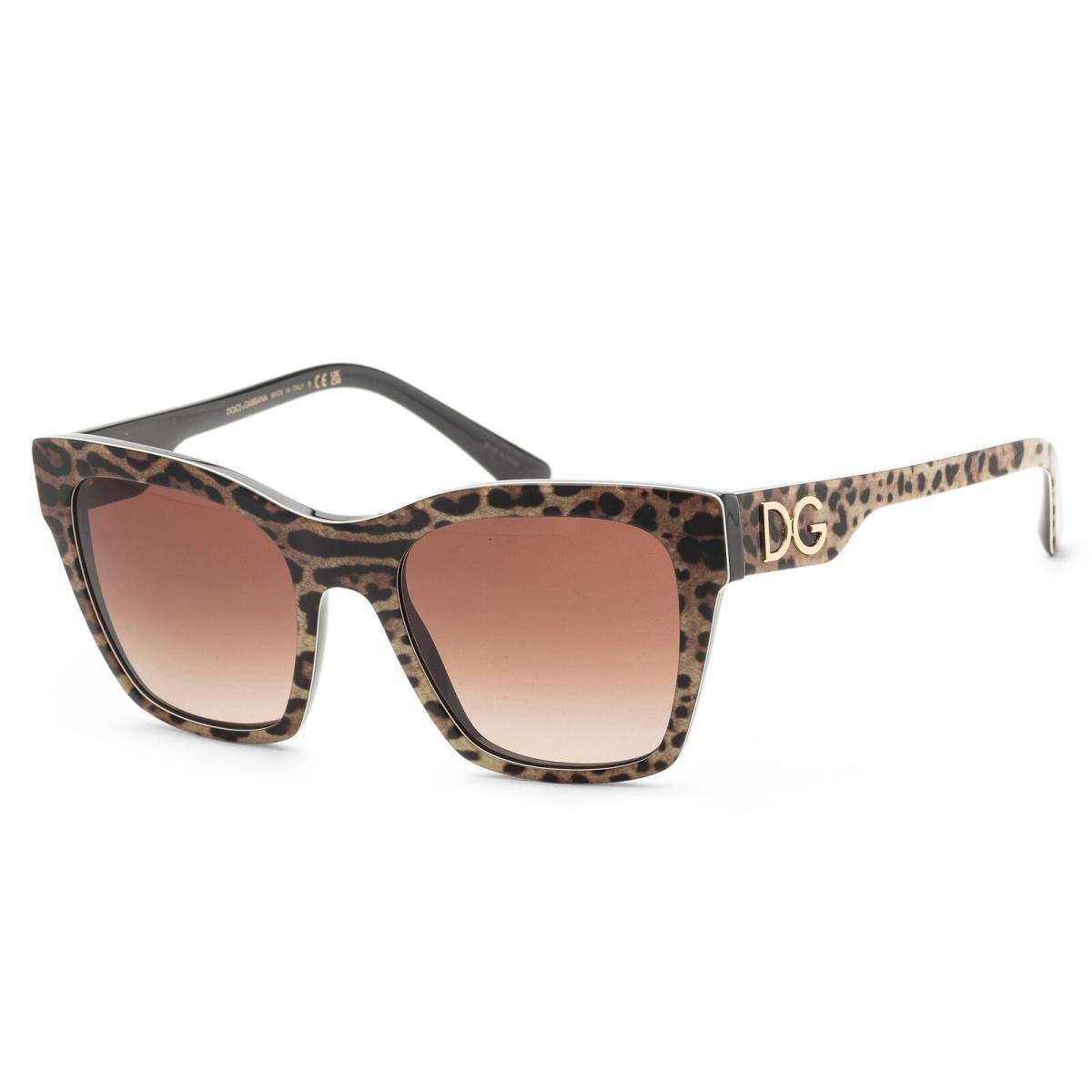 Dolce Gabbana Women`s 53mm Leo Brown On Black Sunglasses DG4384-316313-53