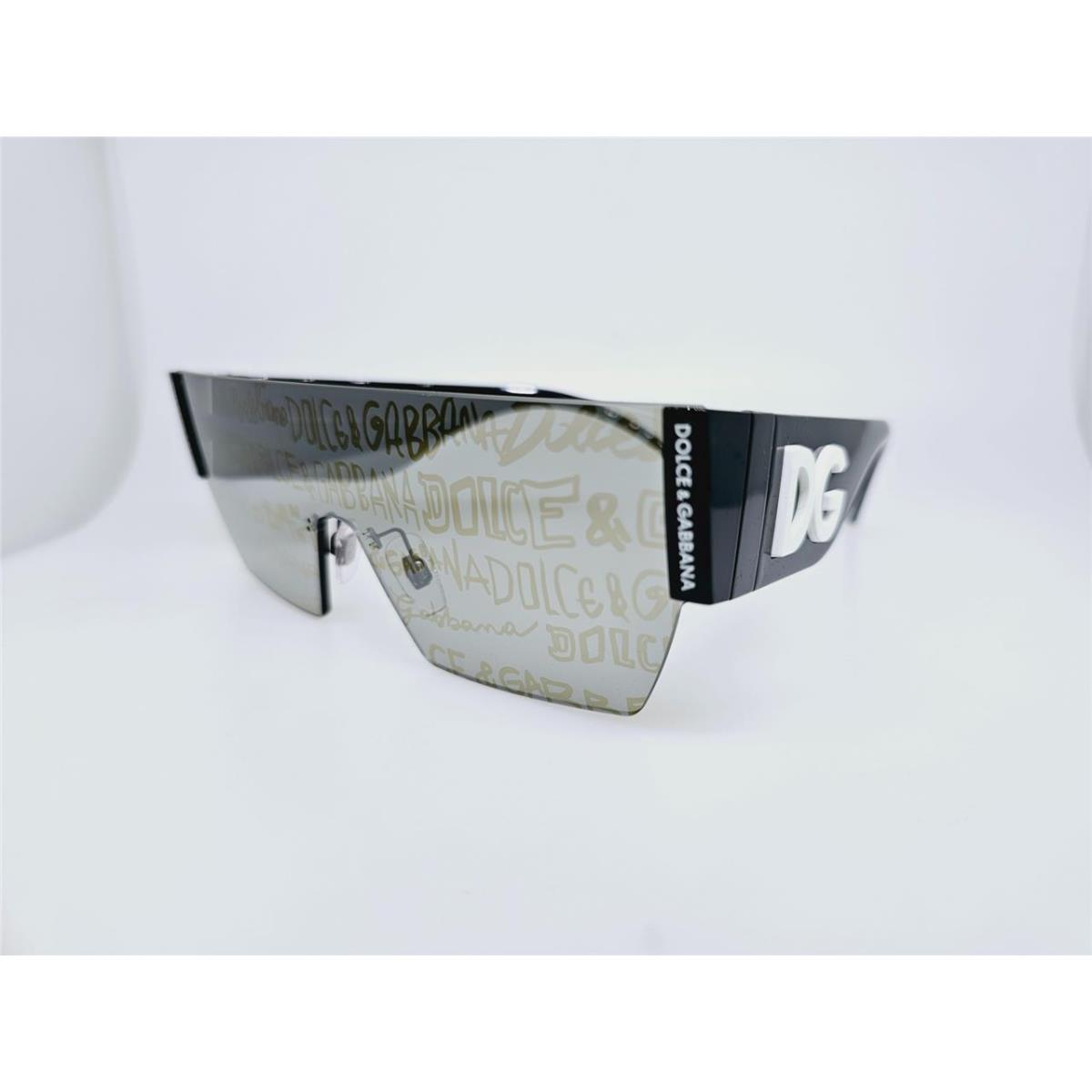 Dolce Gabbana DG2233 3277K1 43MM Black Frame W/ Grey Silver Gold Graffiti Lens