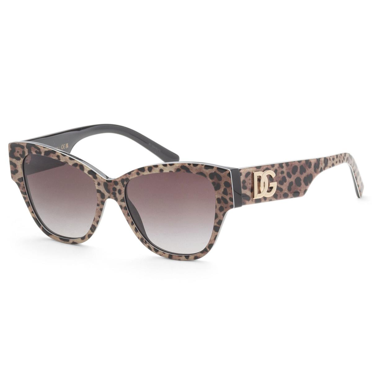 Dolce Gabbana Women`s 54mm Leo Brown On Black Sunglasses DG4449-31638G-54