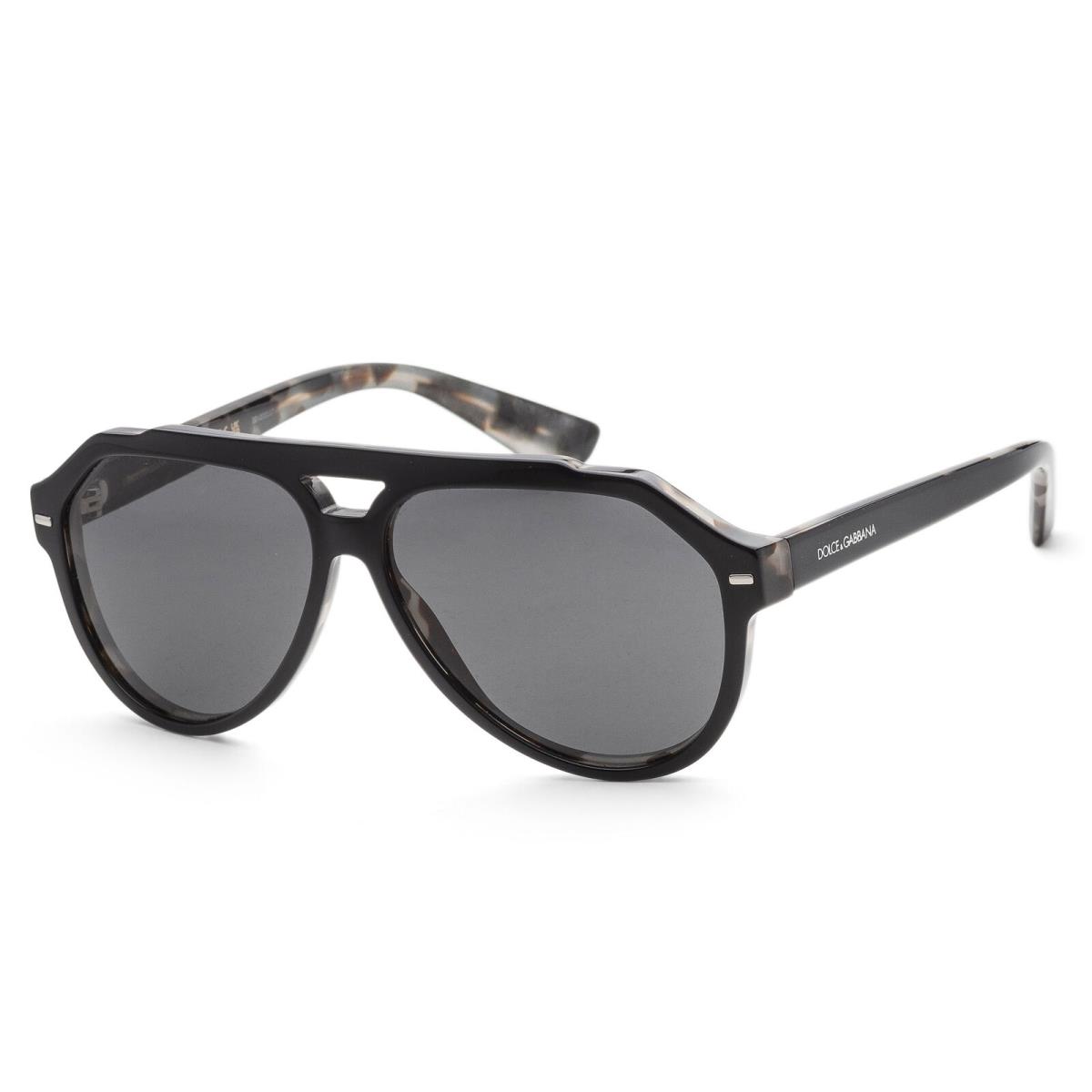 Dolce Gabbana Men`s 60mm Black On Grey Havana Sunglasses DG4452-340387-60