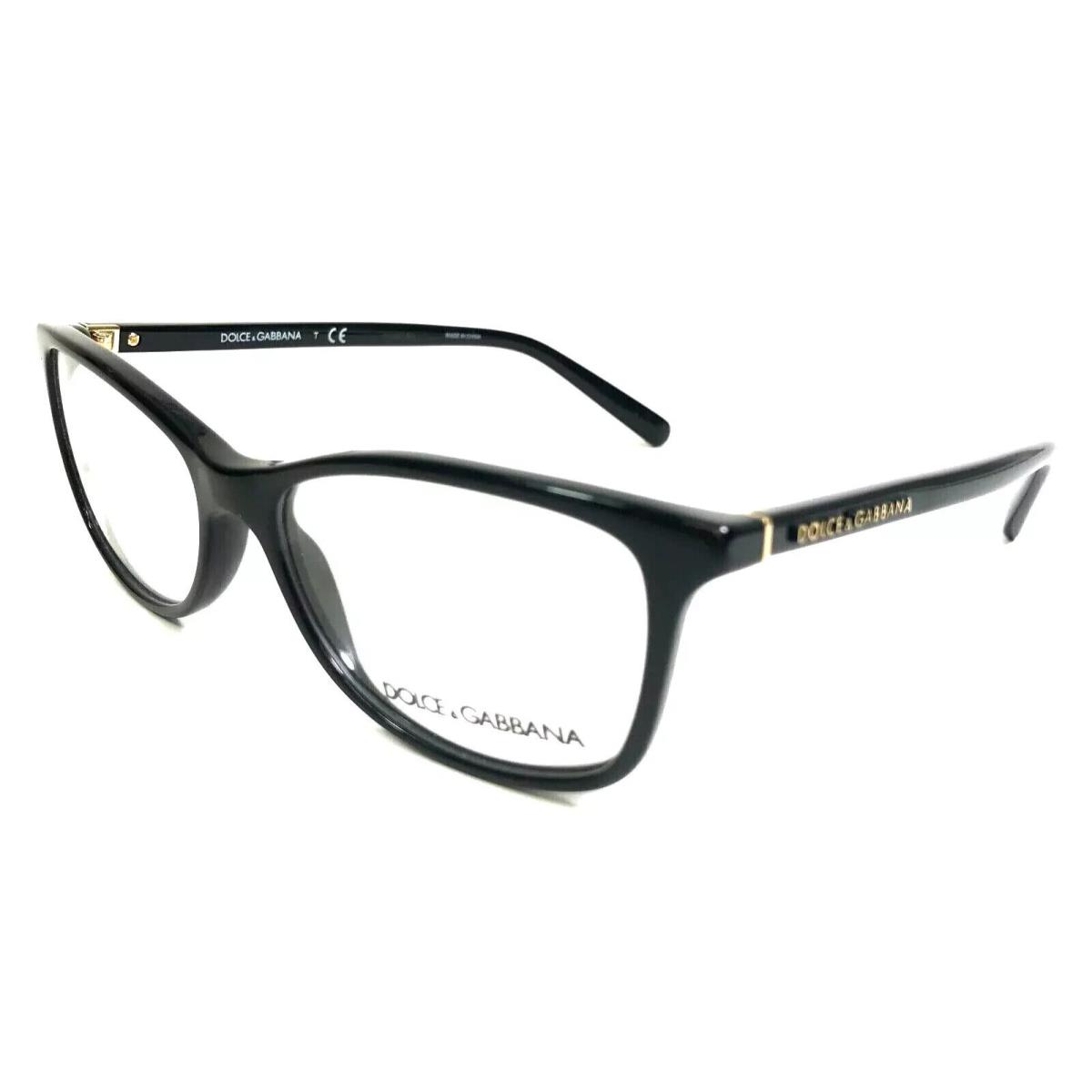 Dolce Gabbana Eyeglasses Frames DG3222 501 Polished Black Cat Eye 52-15-140