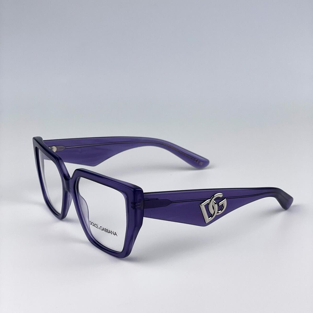 Dolce Gabbana D&g DG3373 3407 D G DG3373 3407 Fleur Purple Cat Eye Women Eyeglasses