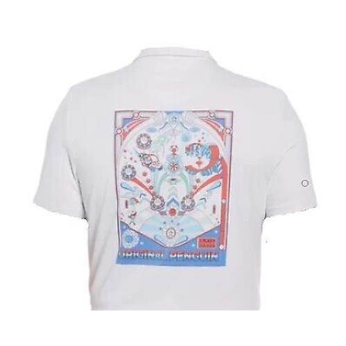 Original Penguin Polo Shirt Pinball Graphic Bright White Medium