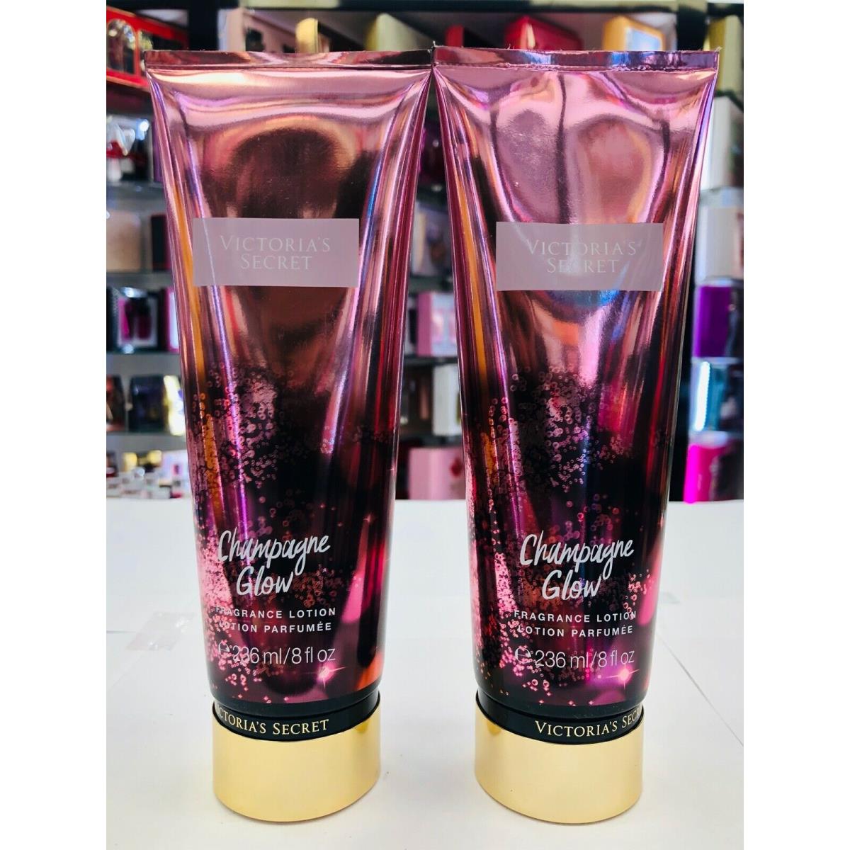 Victoria`s Secret Champagne Glow Limited Edition Body Lotion 8 oz Set of 2