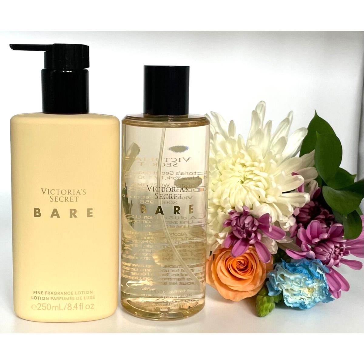 Victoria`s Secret Bare Fine Fragrance Mist Lotion 8.4 fl oz Bundle