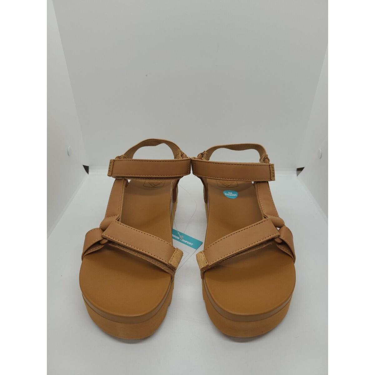 Reef Cushion Rem Hi Platform Sandals - Cognac Size 10