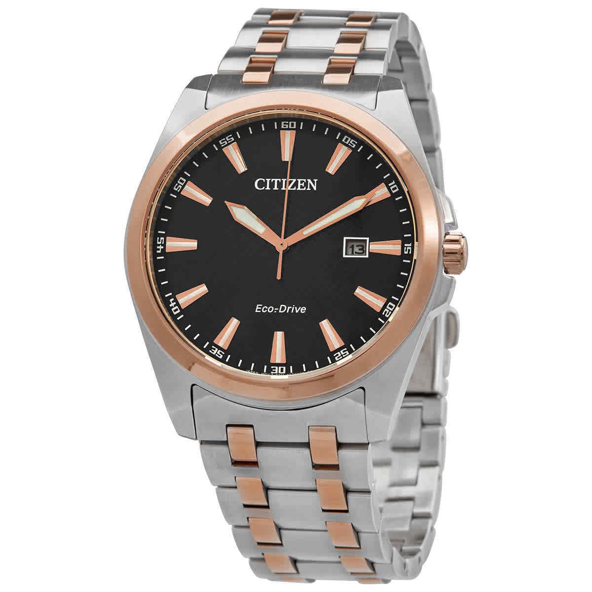 Citizen Peyten Eco-drive Black Dial Two-tone Men`s Watch BM7536-53X