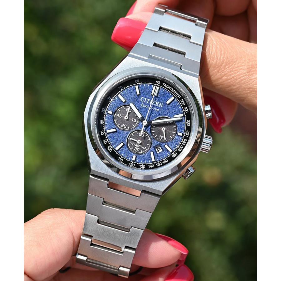 Citizen Super Titanium Sapphire Forza Chronograph Blue Dial Watch CA4610-85L