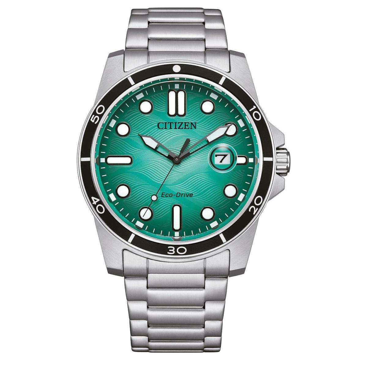 Citizen Marine 1810 Eco-drive Turquoise Dial Men`s Watch AW1816-89L