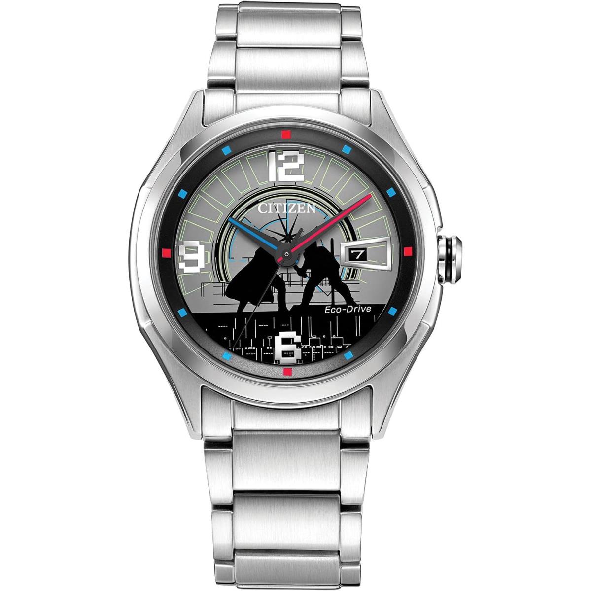 Citizen Men`s Star Wars Eco-drive with Stainless Steel Bracelet Silver-tone 22 - Dial: Black, Band: Silver-Tone