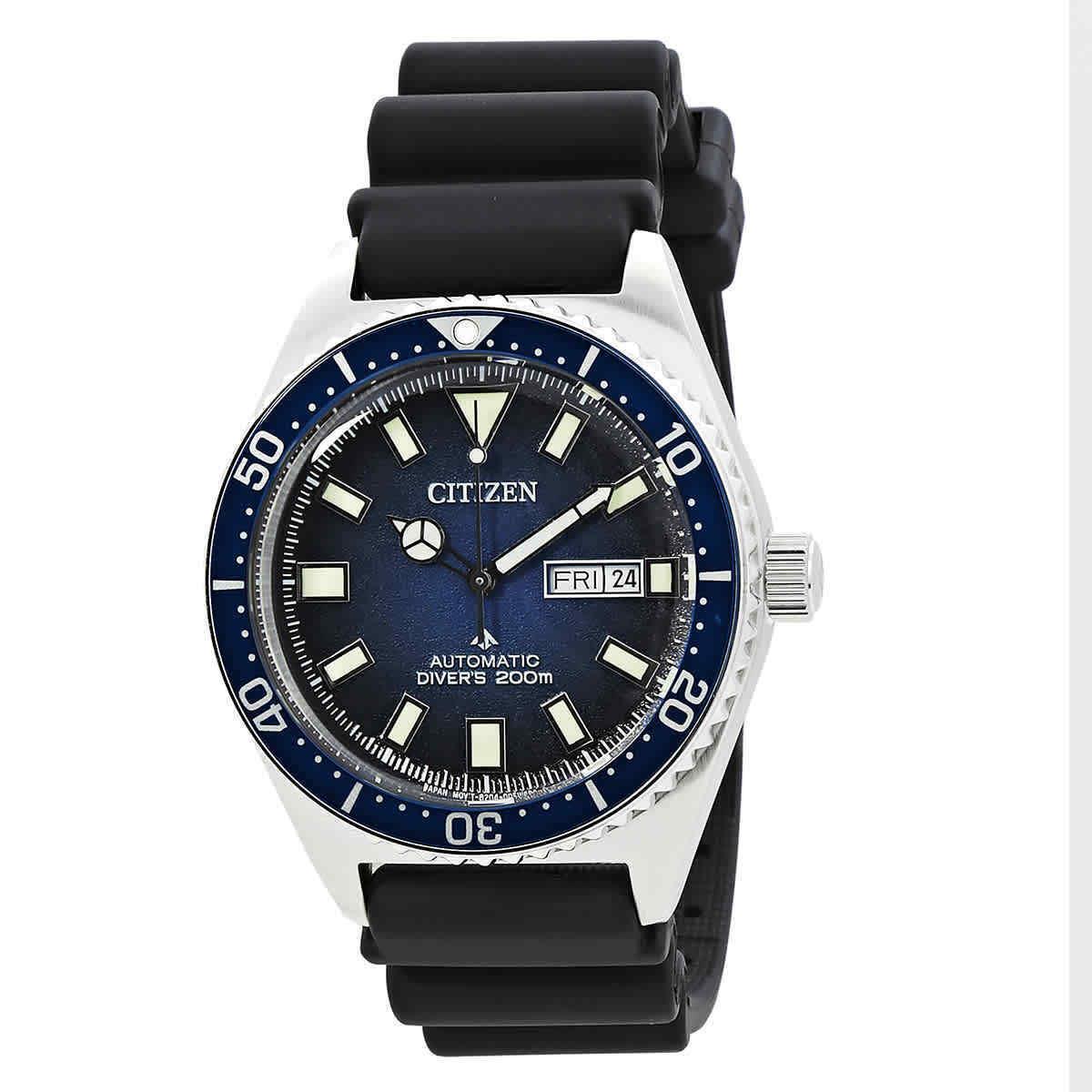 Citizen Promaster Automatic Blue Dial Men`s Watch NY0129-07L - Dial: Blue, Band: Black, Bezel: Silver-tone