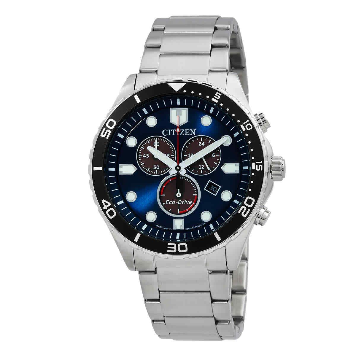 Citizen Eco-drive Chrono Sporty-aqua Chronograph Blue Dial Men`s Watch