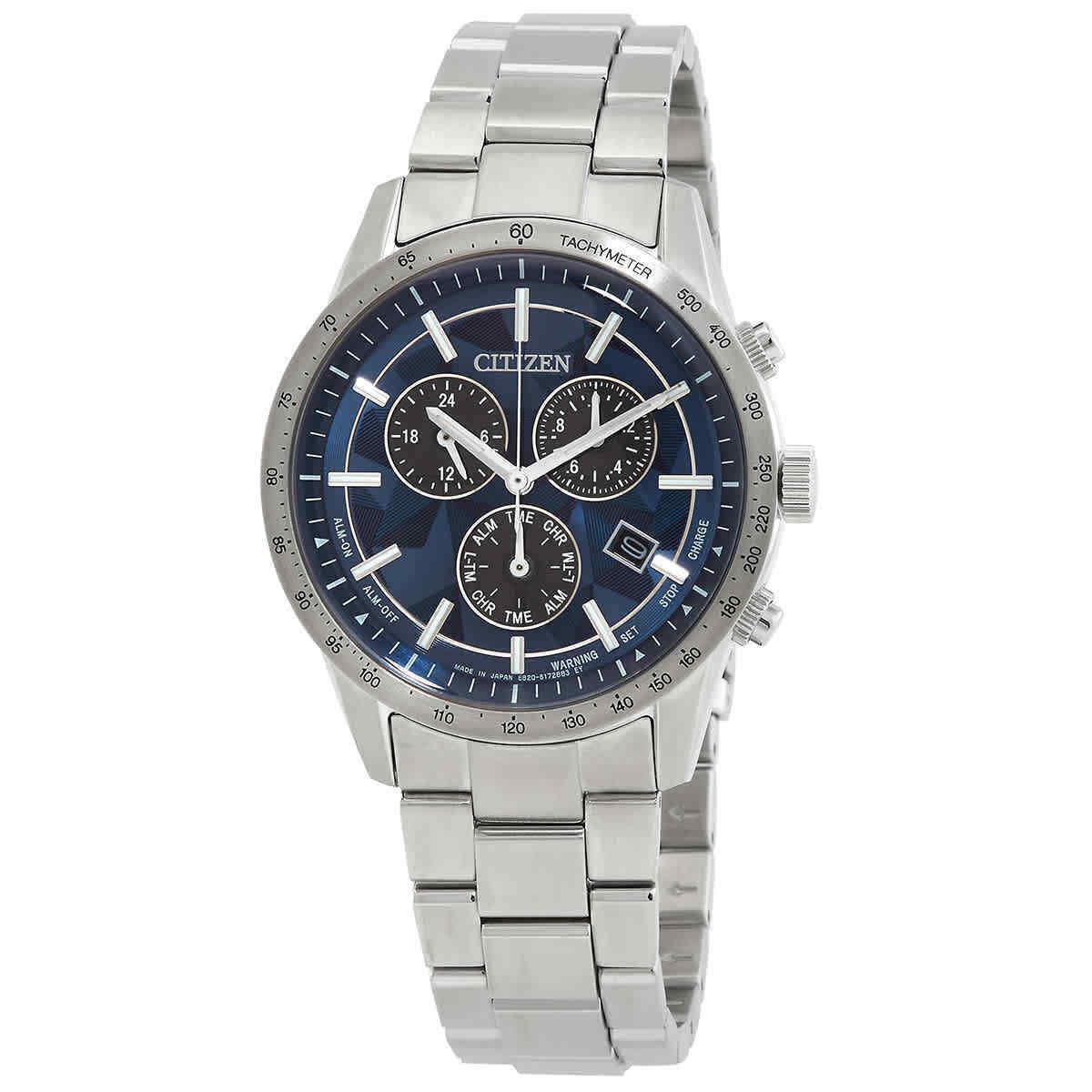 Citizen Eco-drive Perpetual Chronograph Blue Dial Men`s Watch BL5590-55L