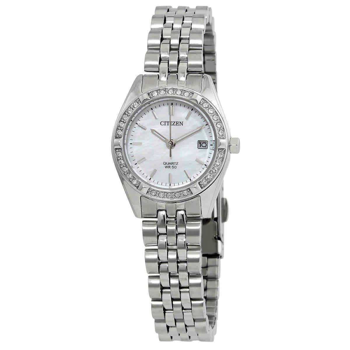 Citizen Quartz Crystal Mop Dial Ladies Watch EU6060-55D