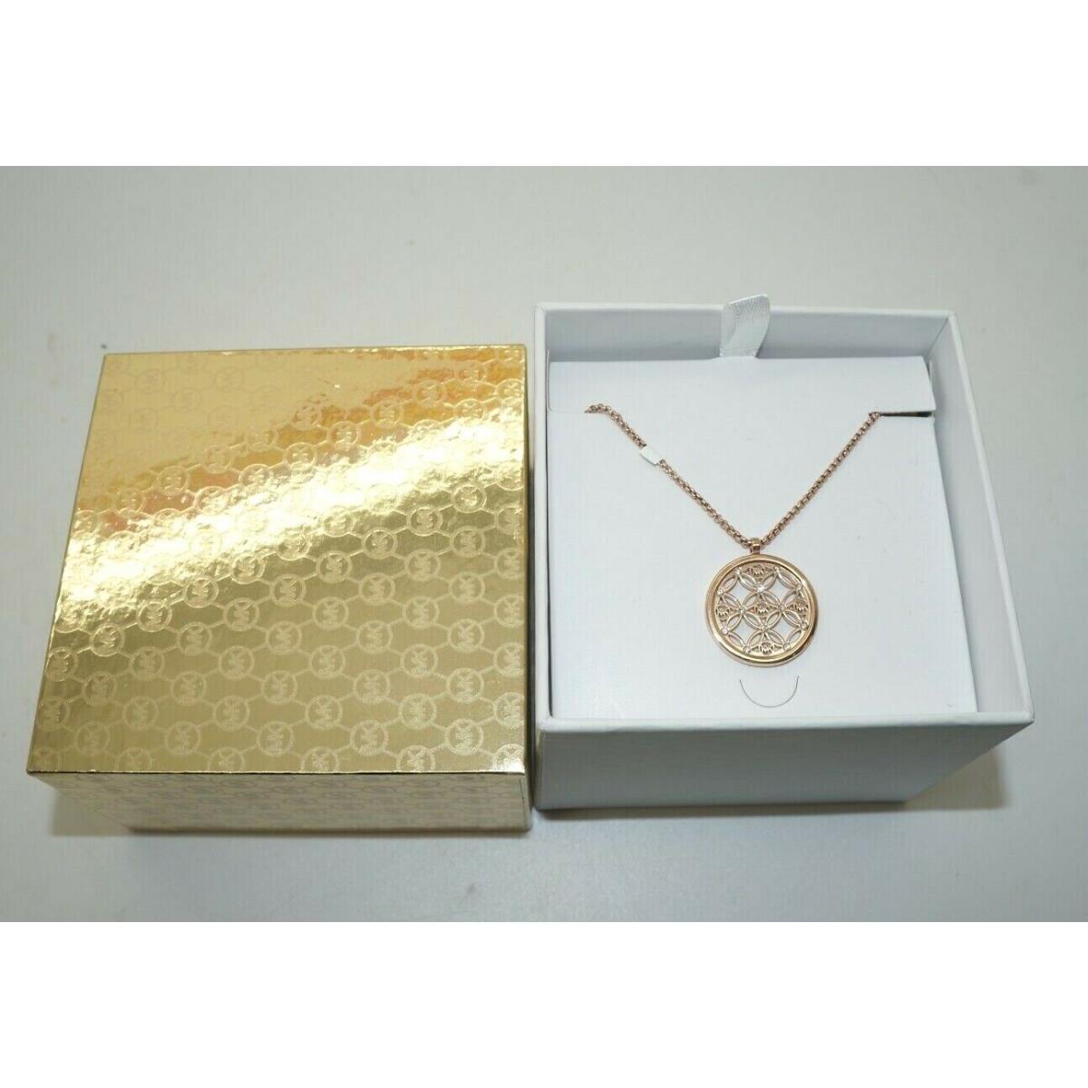 Michael Kors Rose Monogram Disc Necklace MKJ4285791