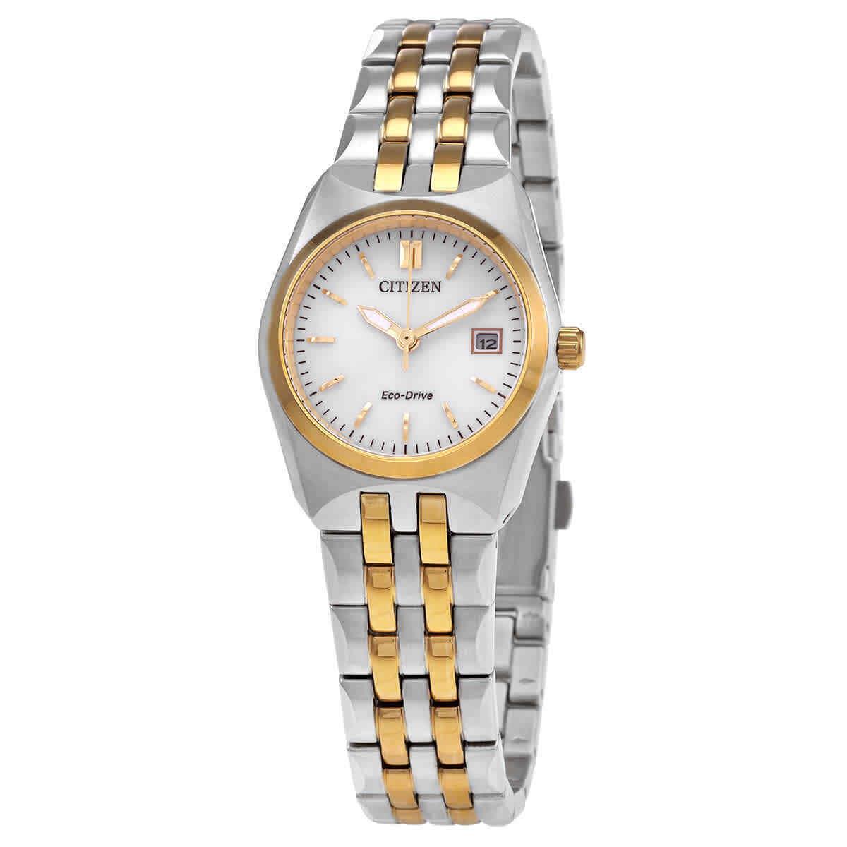 Citizen Eco-drive Corso Silver Dial Ladies Watch EW2299-50A