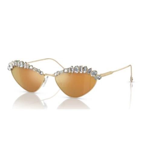 Swarovski SK7009 40137P 55mm Pale Gold Brown Mirror Gold Women`s Sunglasses