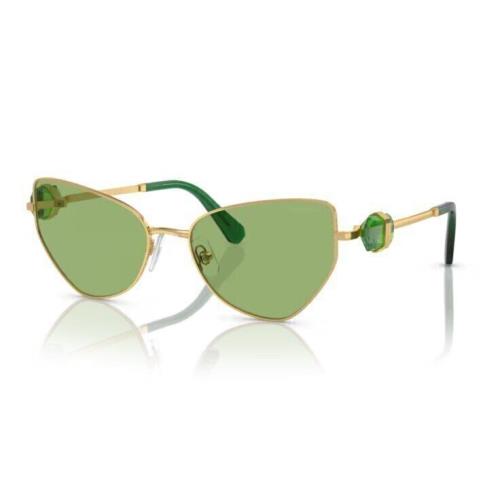 Swarovski SK7003 4004/2 57mm Gold Dark Green Women`s Sunglasses