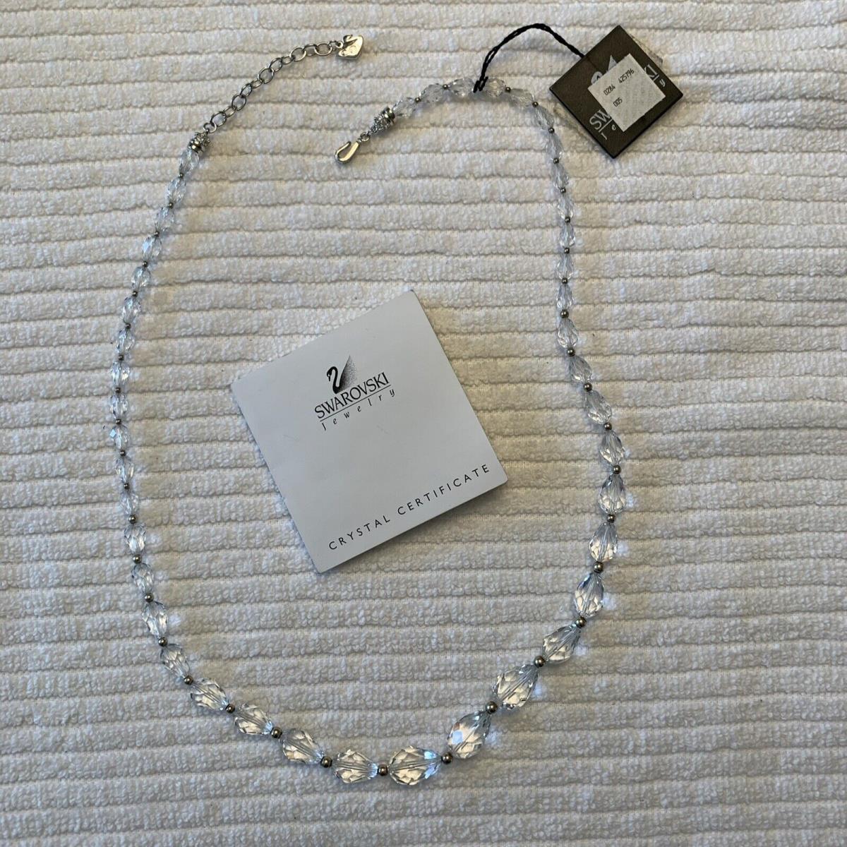 Swarovski Jewelry Crystal Beads Necklace w/ Certificate Velveteen Pouch