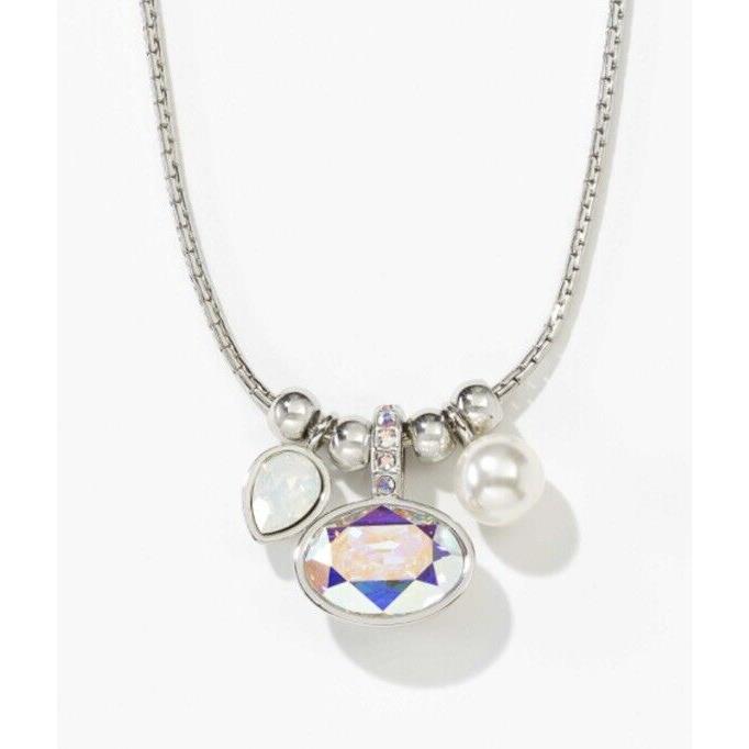 Swarovski Touchstone Crystal Necklace Multicolor Rhodium 16-18 Condition